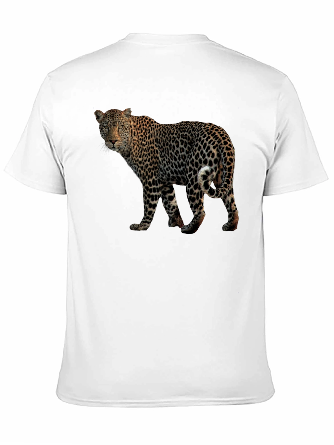 Camiseta Negra con Estampado de Leopardo