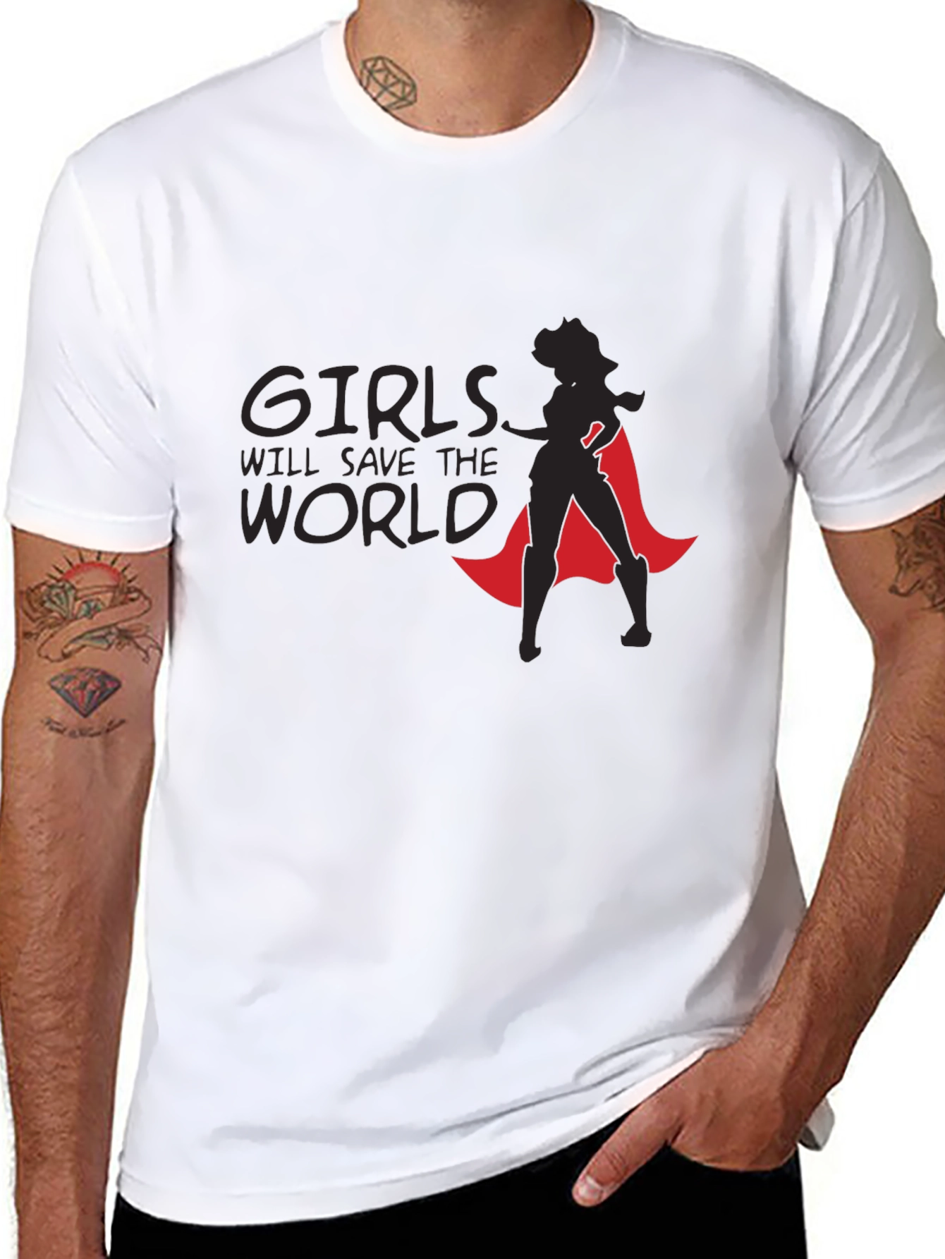 Camiseta Negra Girls Will Save The World