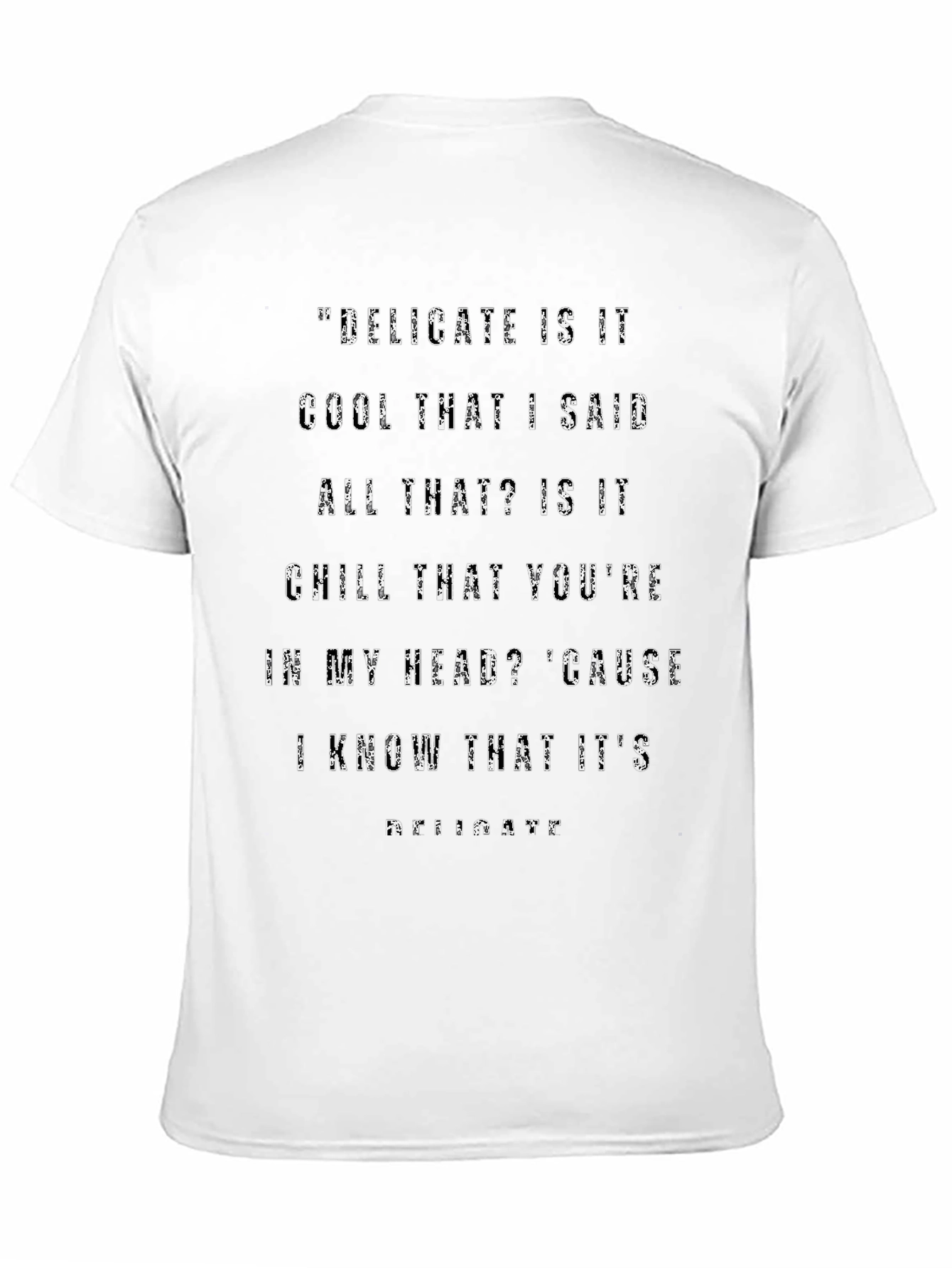 Camiseta Negra con Frase Delicate