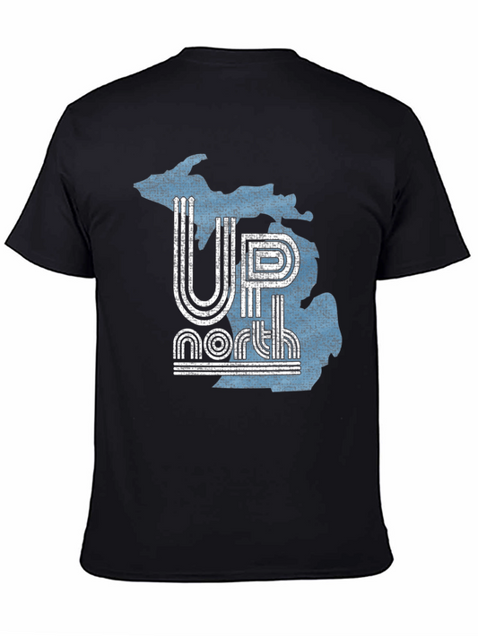 Camiseta Negra UP NORTH Michigan Estilo Retro