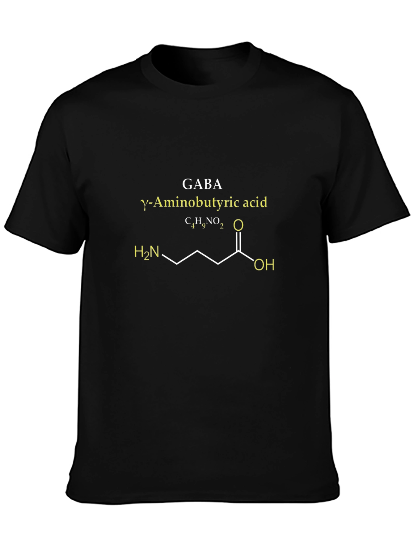 Camiseta Negra GABA - Neurotransmisor Inhibitorio