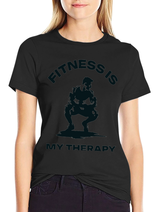 Camiseta Negra Fitness is My Therapy para Hombre