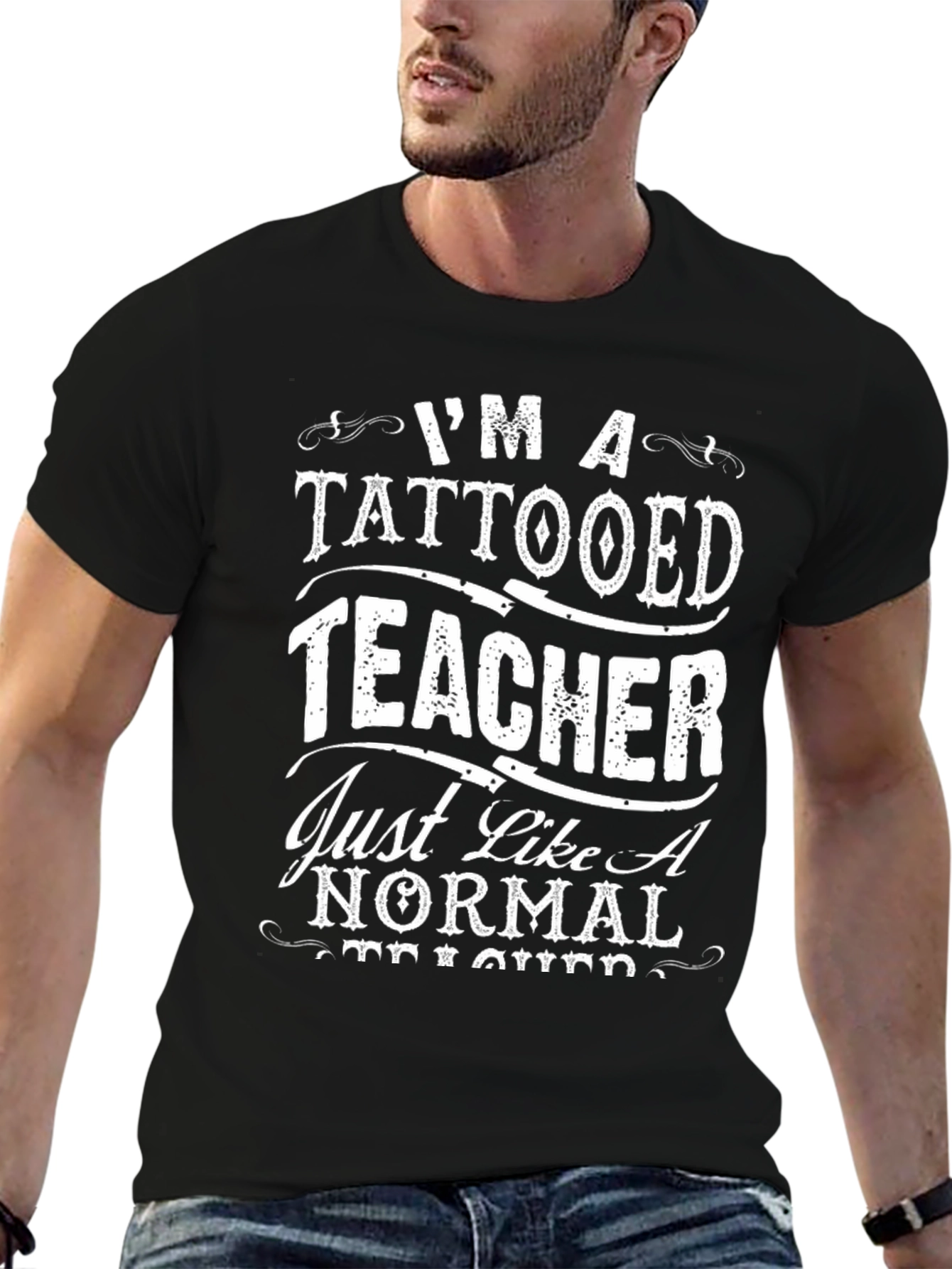 Camiseta Negra: Soy un Profesor Tatuado