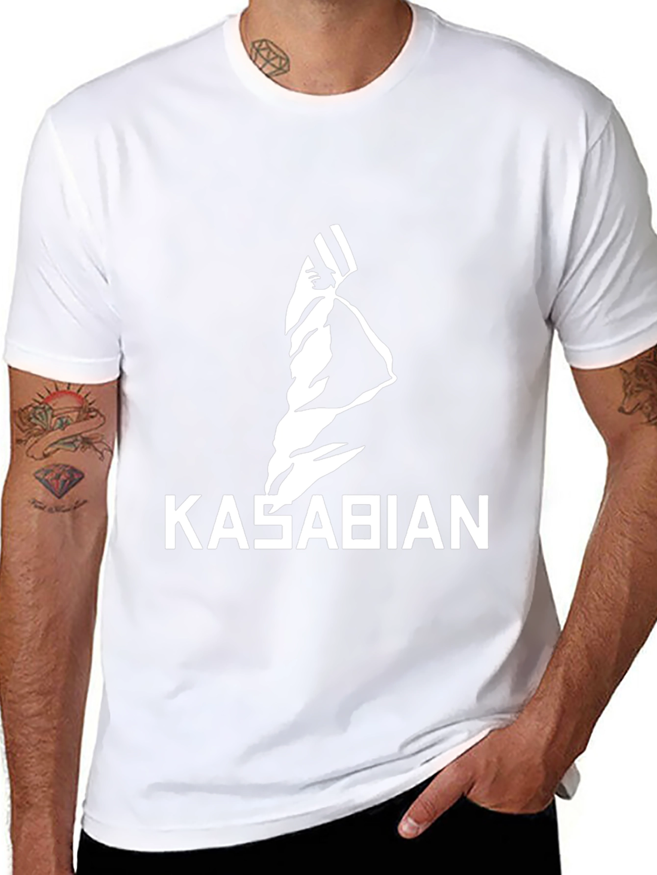 Camiseta Negra Kasabian Diseño Gráfico Hombre