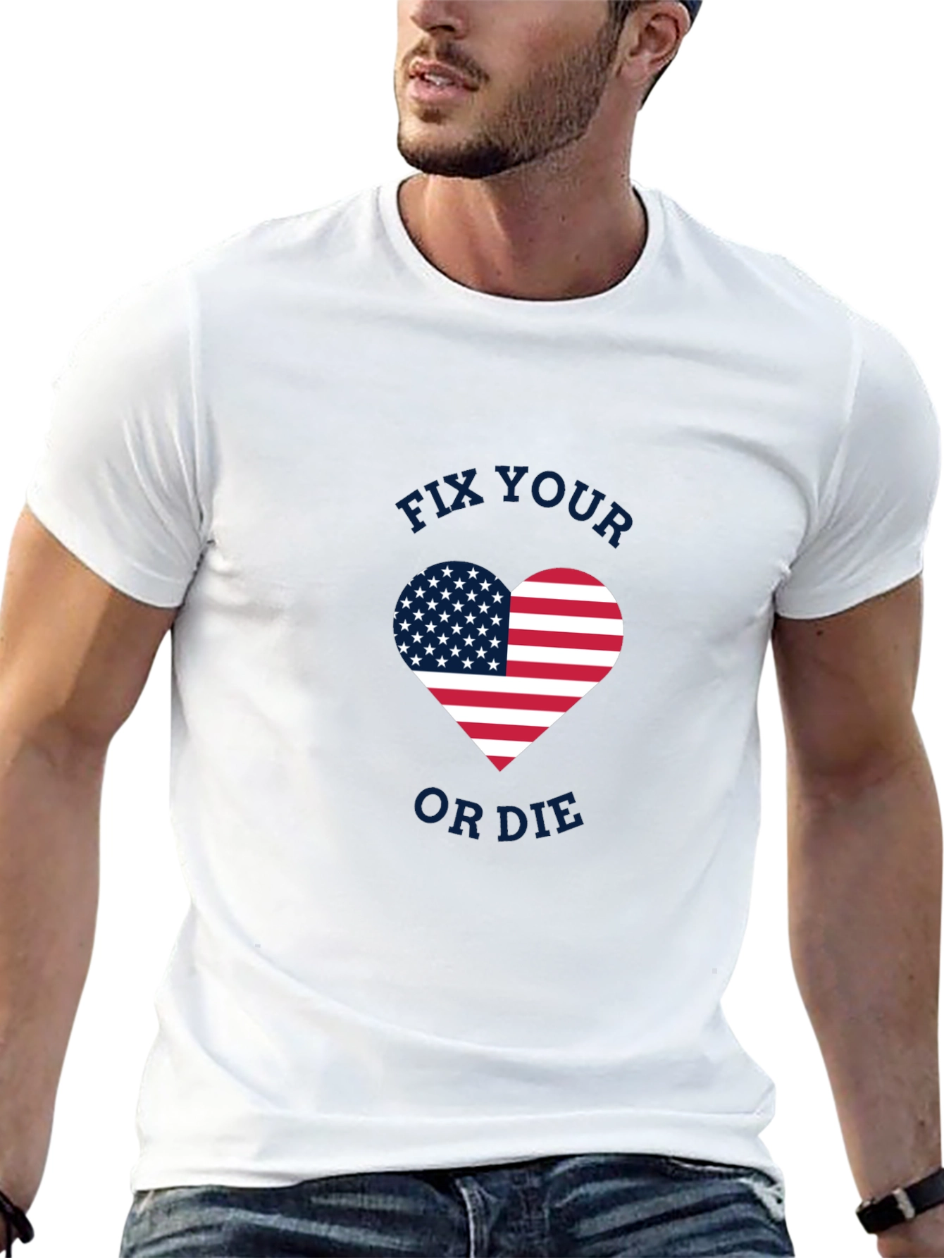 Camiseta Negra con Corazón Patriótico