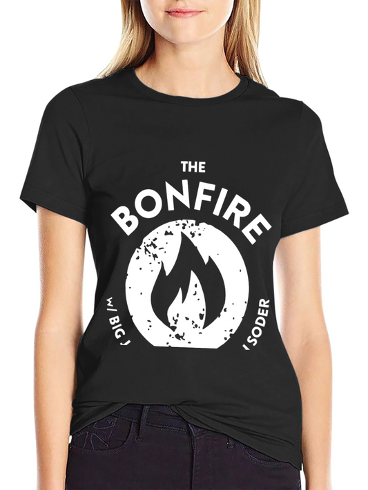 Camiseta Negra The Bonfire con Logo de Llama