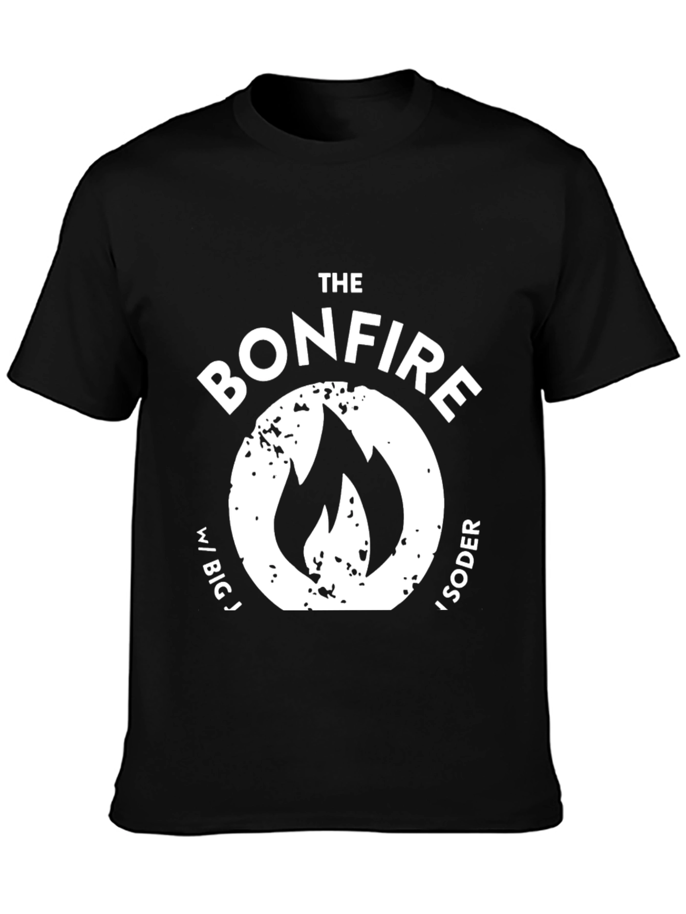 Camiseta Negra The Bonfire con Logo de Llama