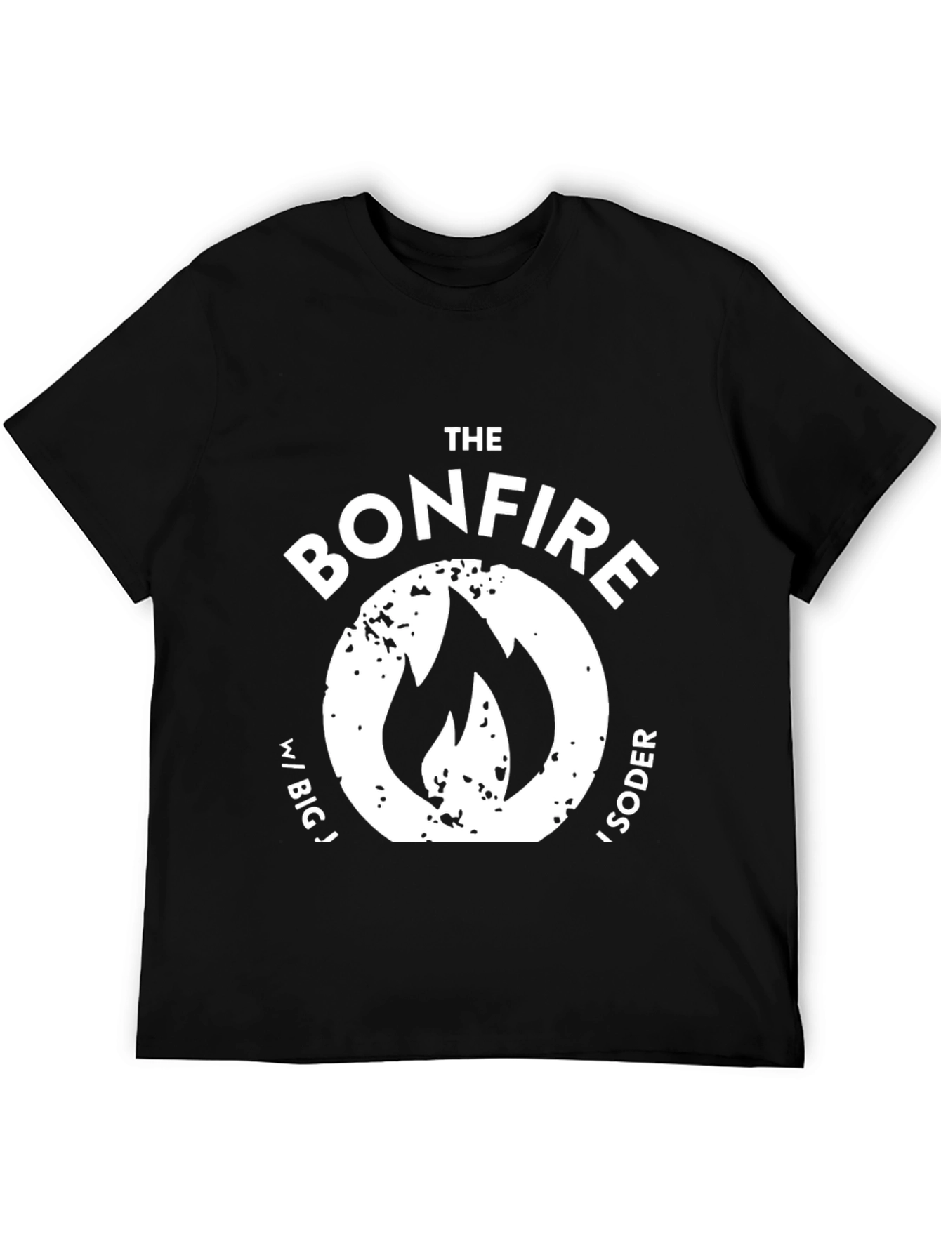 Camiseta Negra The Bonfire con Logo de Llama