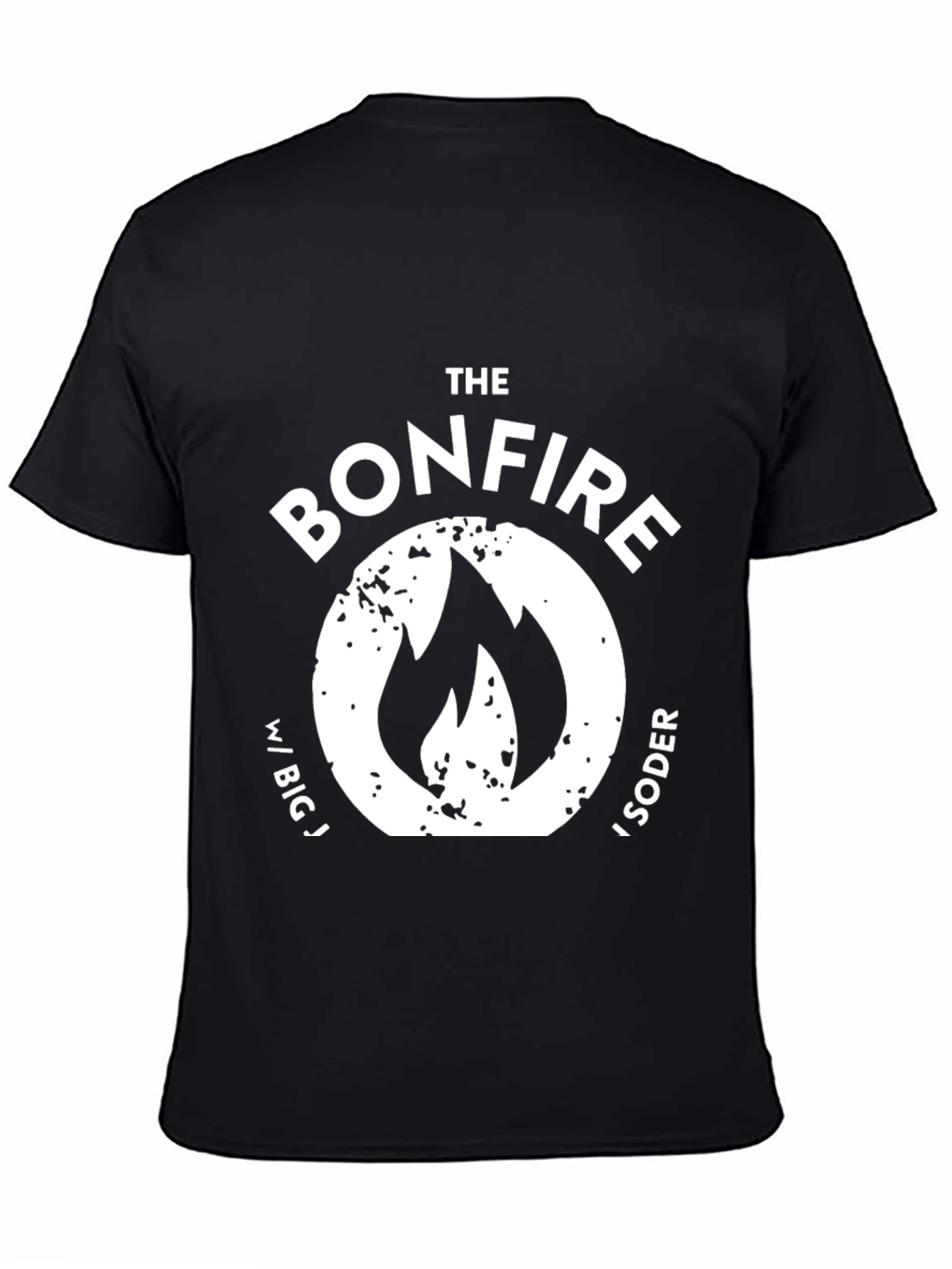 Camiseta Negra The Bonfire con Logo de Llama