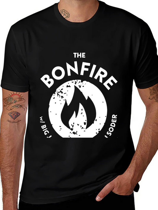 Camiseta Negra The Bonfire con Logo de Llama