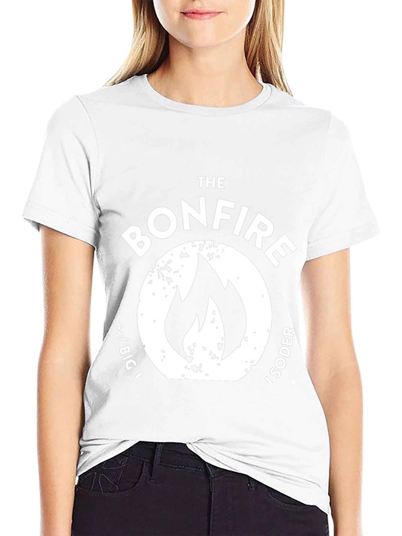 Camiseta Negra The Bonfire con Logo de Llama