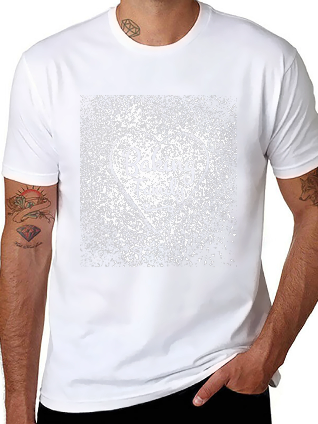 Camiseta Negra Baking Family Diseño Corazón