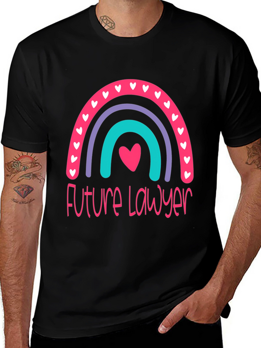 Camiseta Futuro Abogado con Arcoíris de Corazones