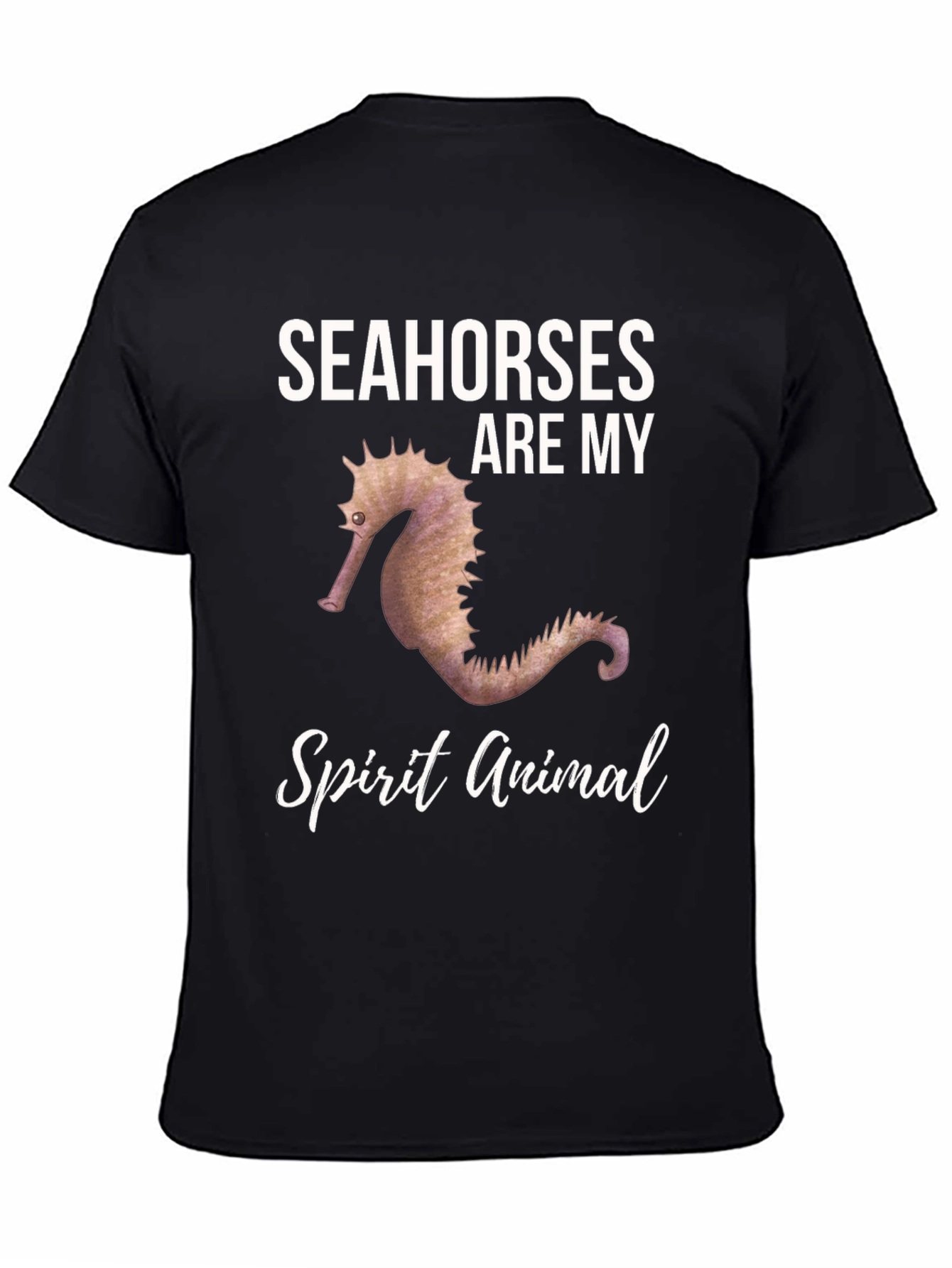 Camiseta Negra con Diseño Caballitos de Mar