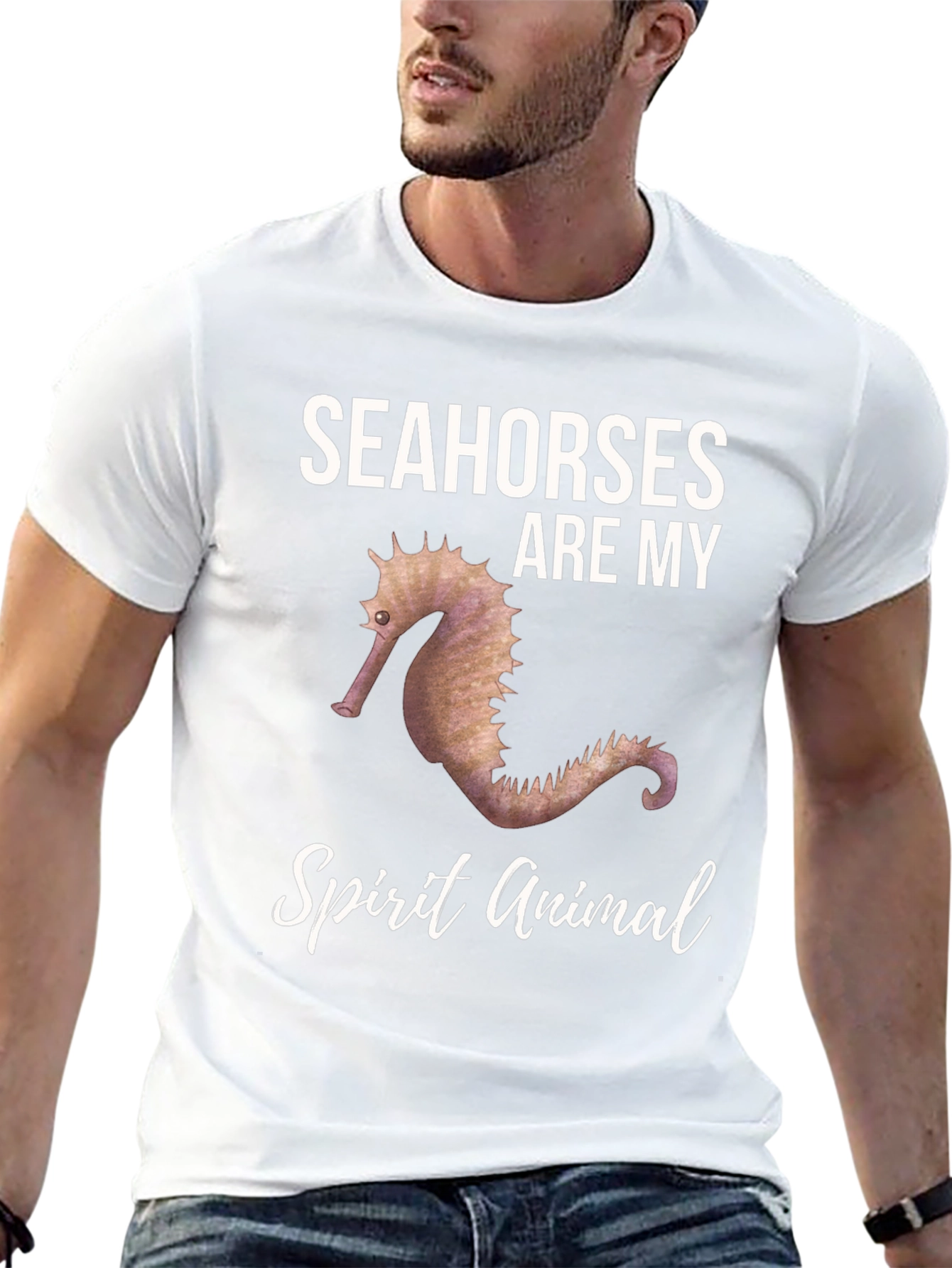 Camiseta Negra con Diseño Caballitos de Mar