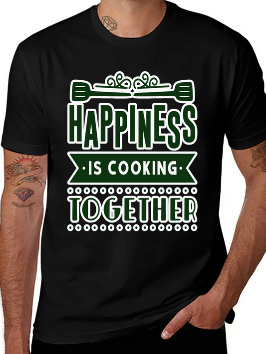 Camiseta Negra Felicidad es Cocinar Juntos