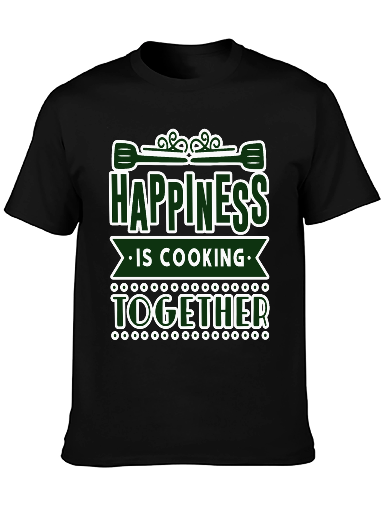 Camiseta Negra Felicidad es Cocinar Juntos