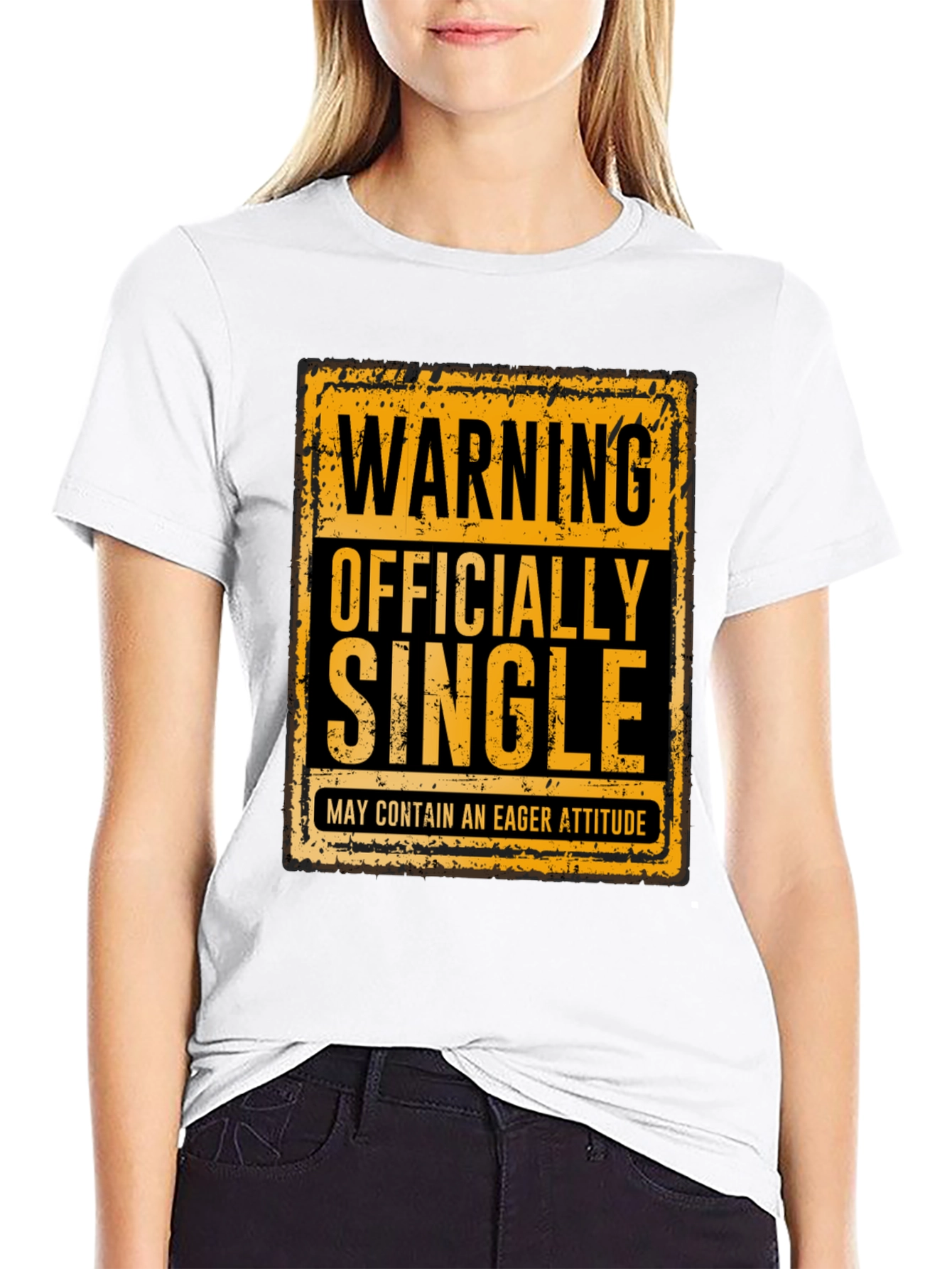 Camiseta Negra Soltero Oficial Actitud Eager