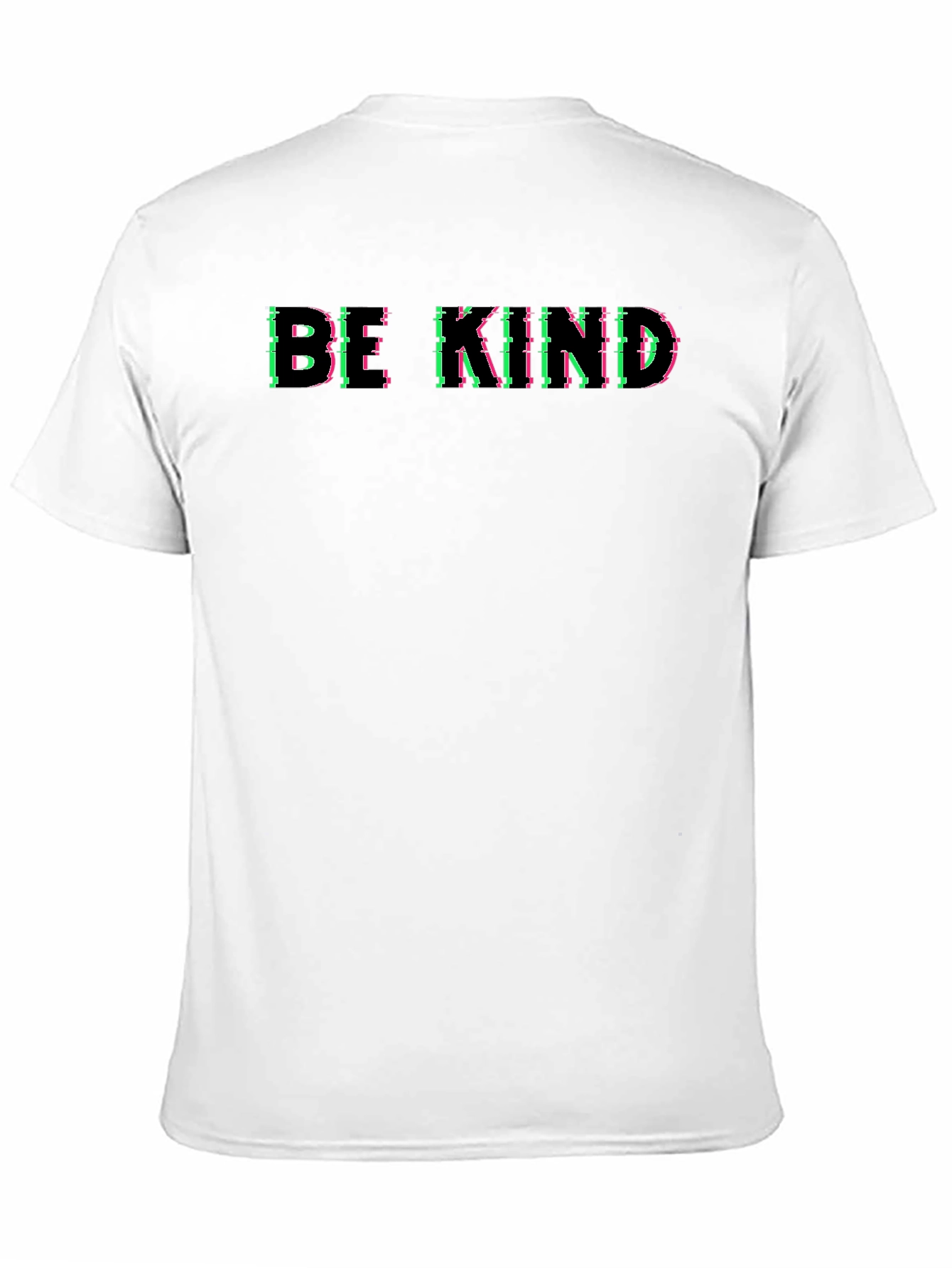 Camiseta Negra Be Kind con Diseño Glitch
