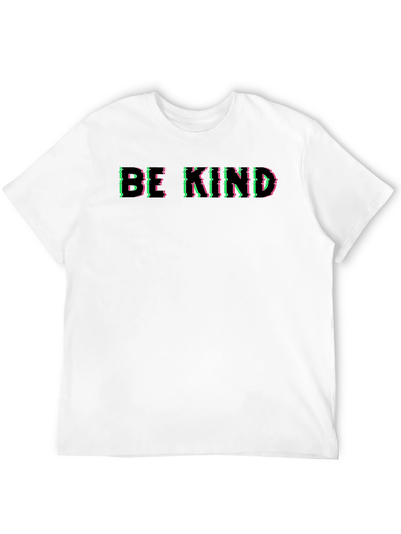Camiseta Negra Be Kind con Diseño Glitch