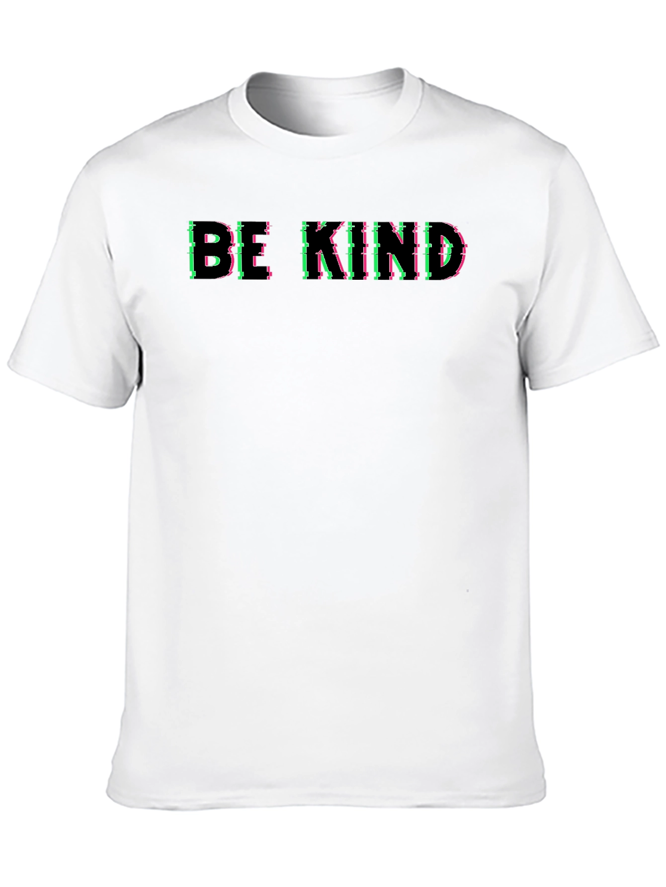 Camiseta Negra Be Kind con Diseño Glitch