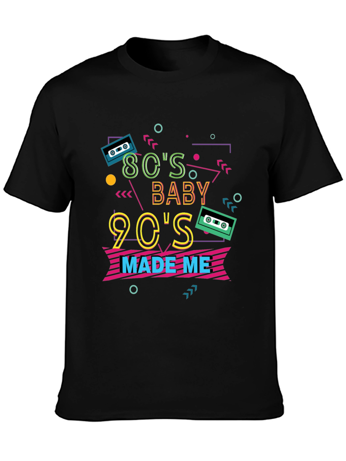 Camiseta Negra Estilo Retro Años 80 y 90
