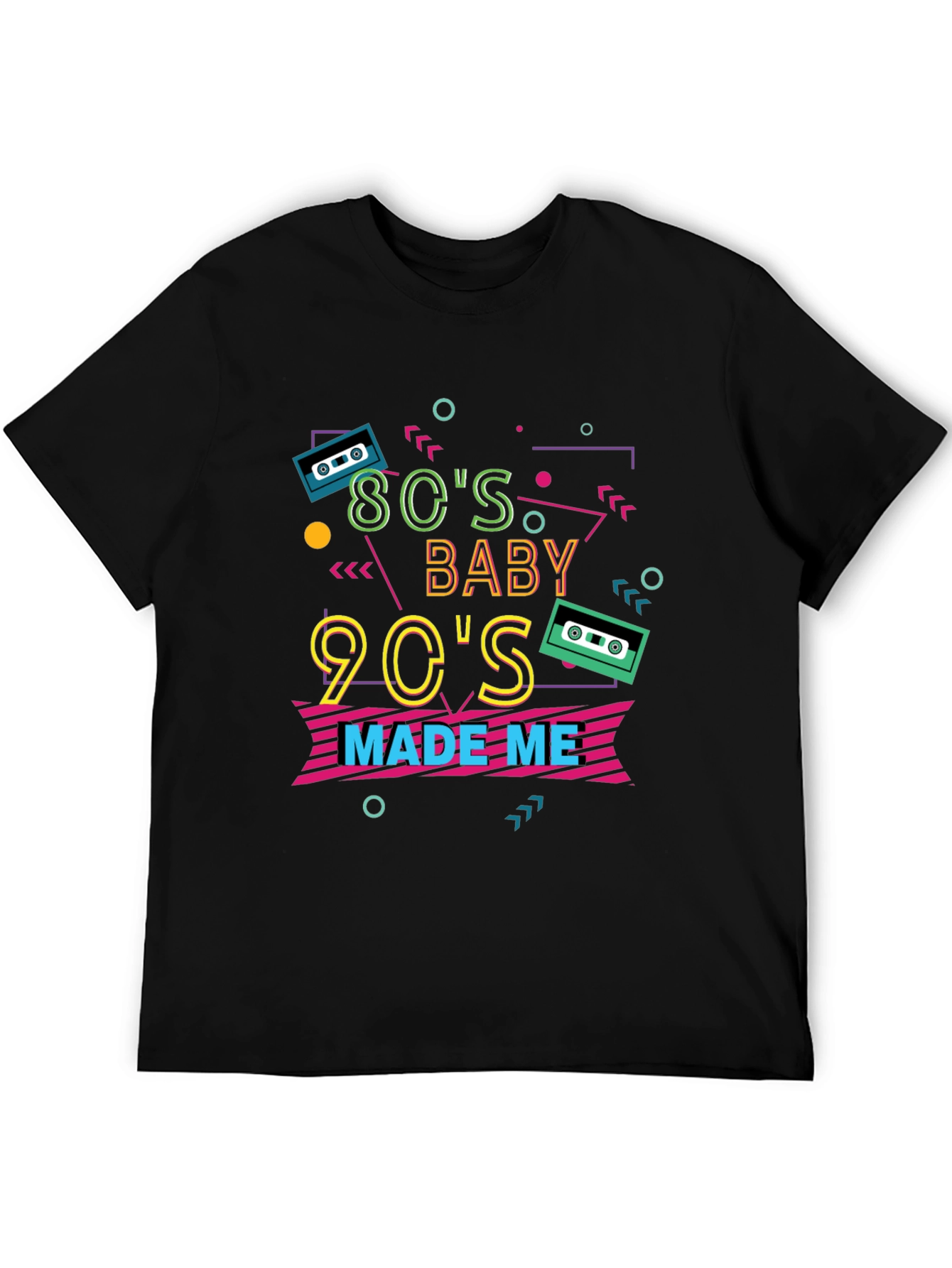 Camiseta Negra Estilo Retro Años 80 y 90