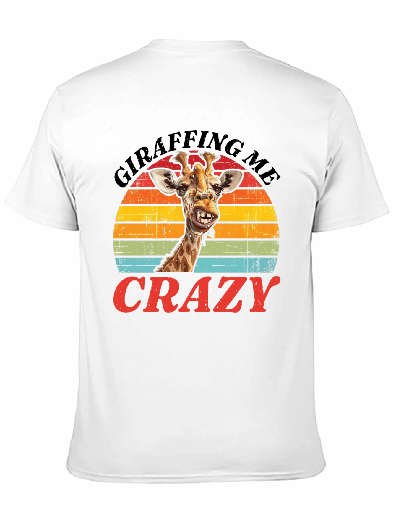 Camiseta Negra con Diseño de Jirafa Divertida