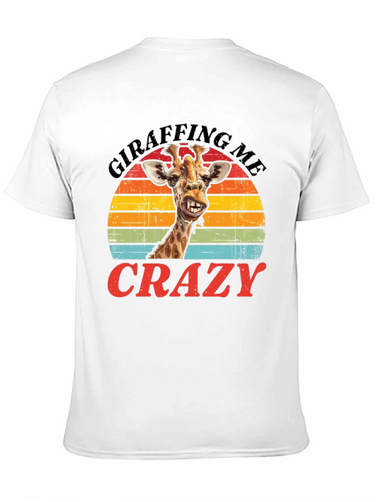 Camiseta Negra con Diseño de Jirafa Divertida