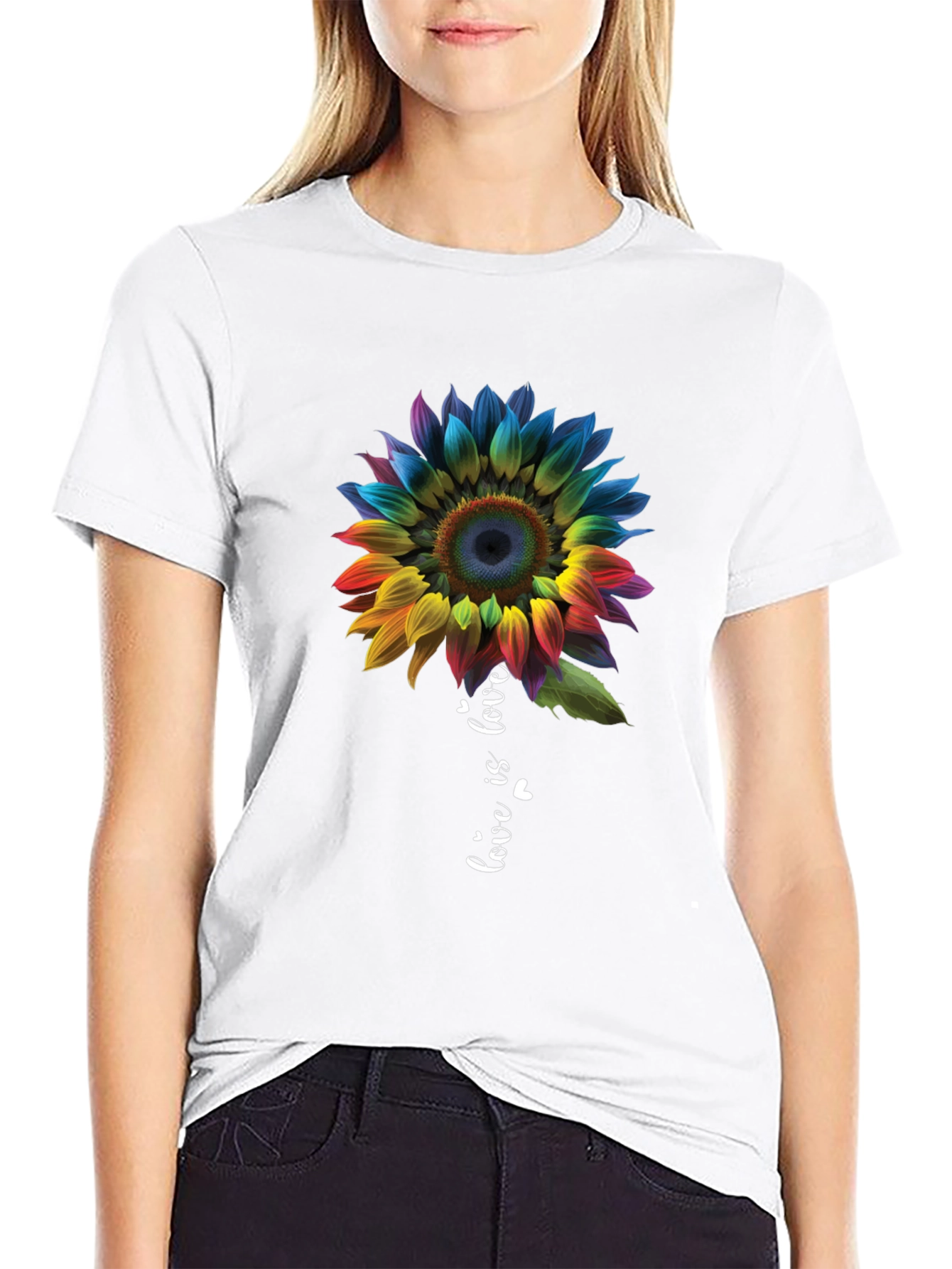 Camiseta Negra Girasol El Amor es Amor