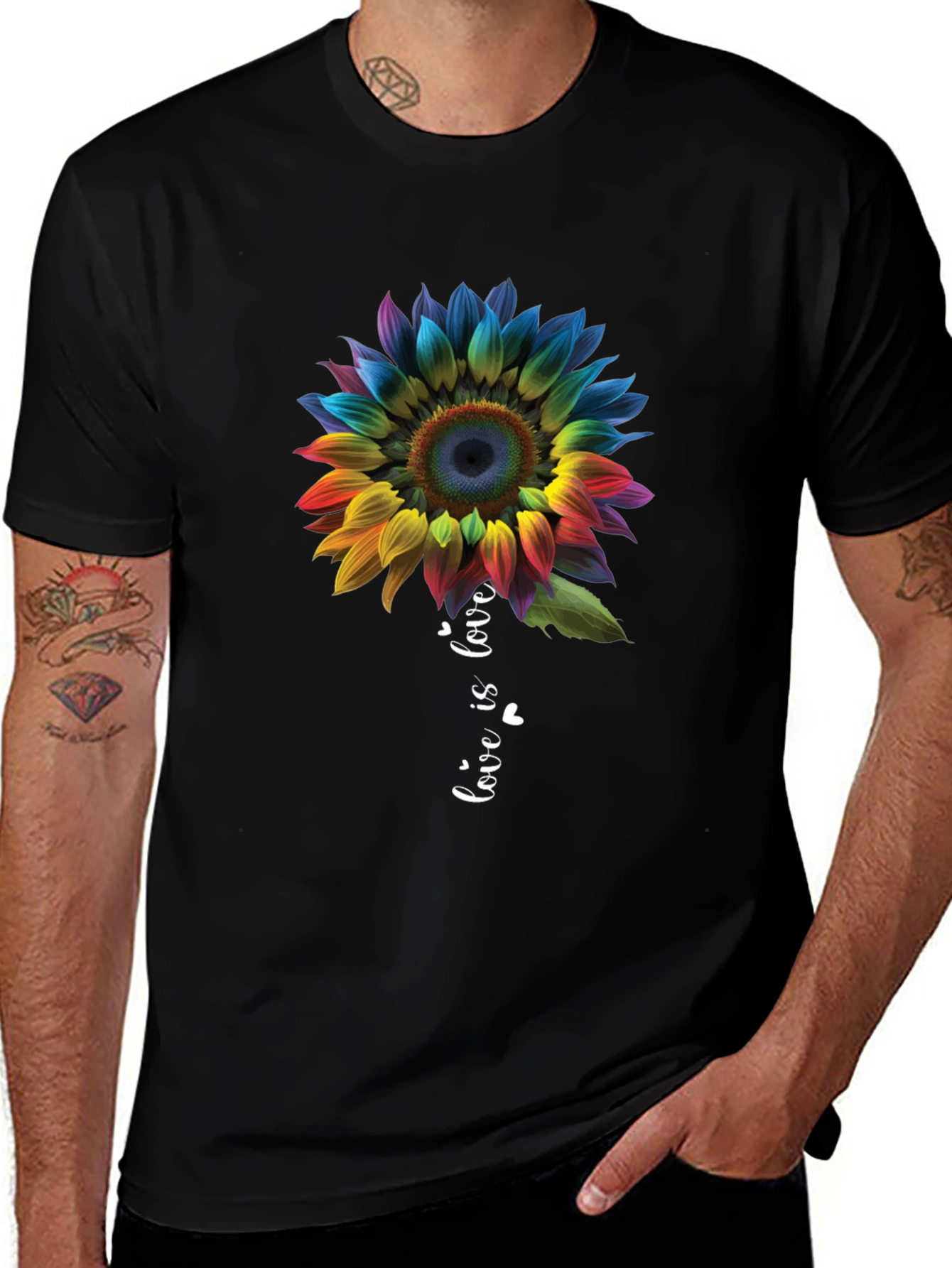 Camiseta Negra Girasol El Amor es Amor