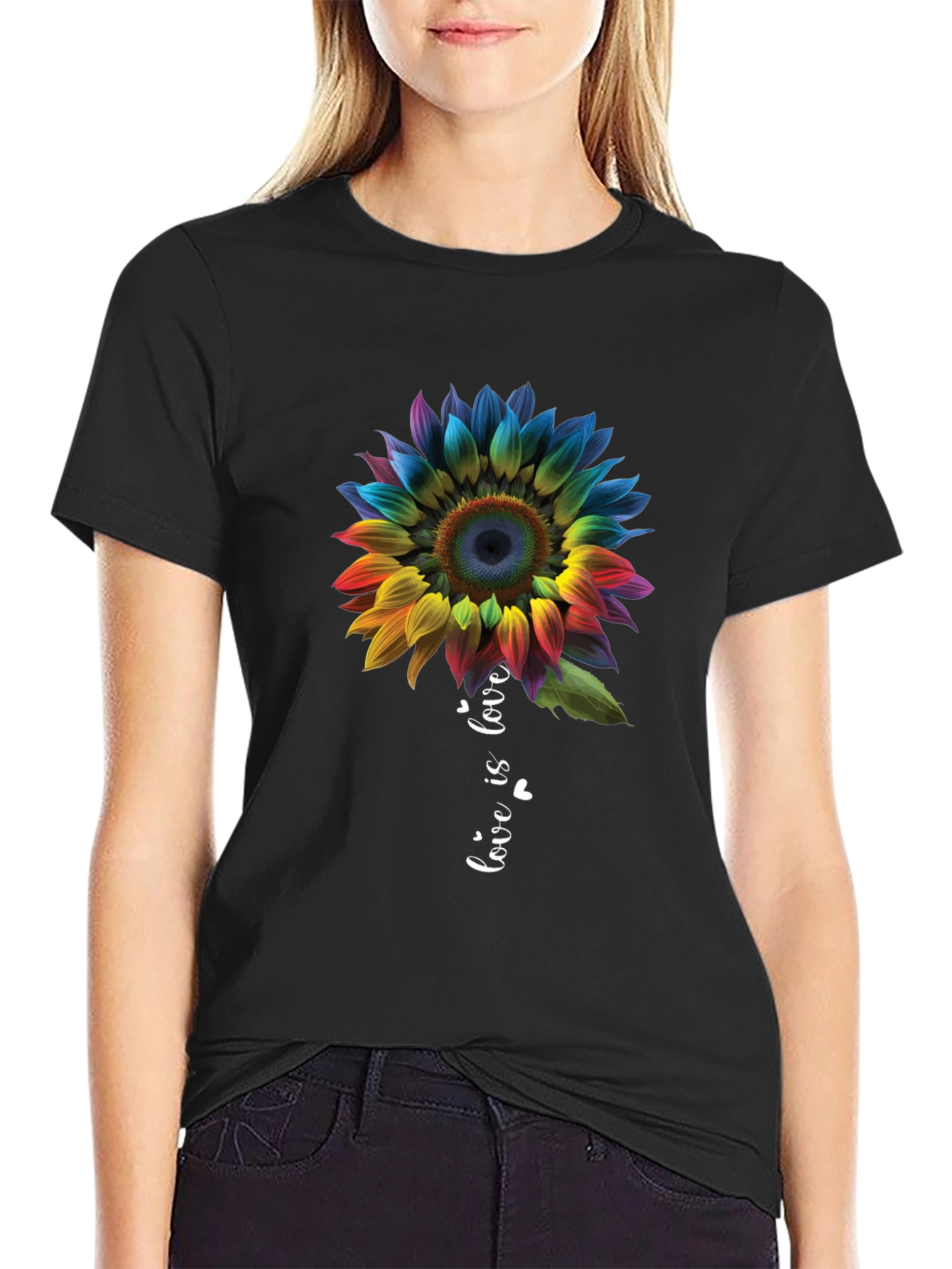 Camiseta Negra Girasol El Amor es Amor