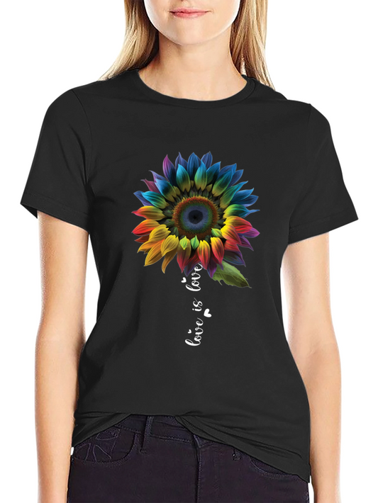 Camiseta Negra Girasol El Amor es Amor