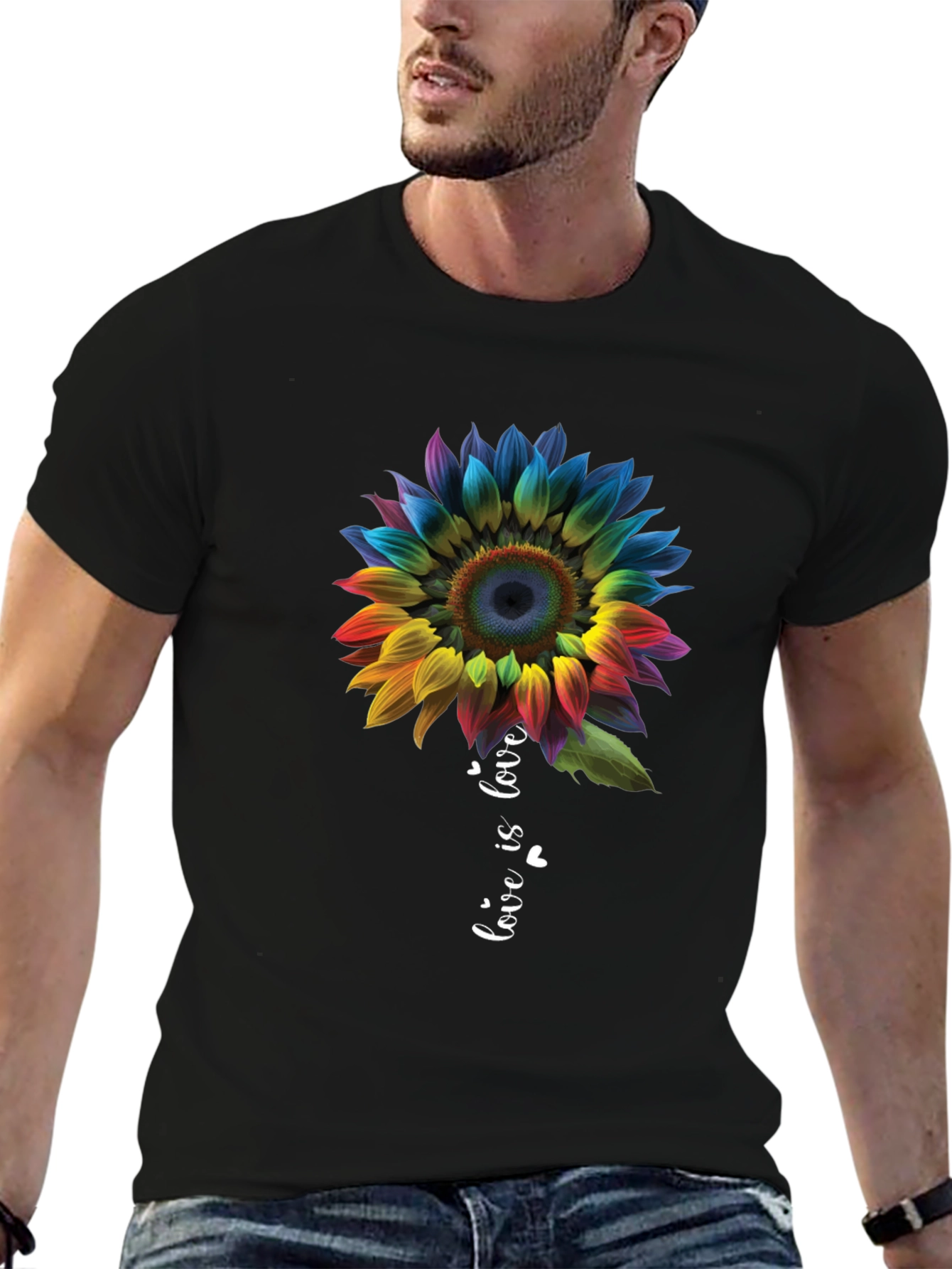 Camiseta Negra Girasol El Amor es Amor