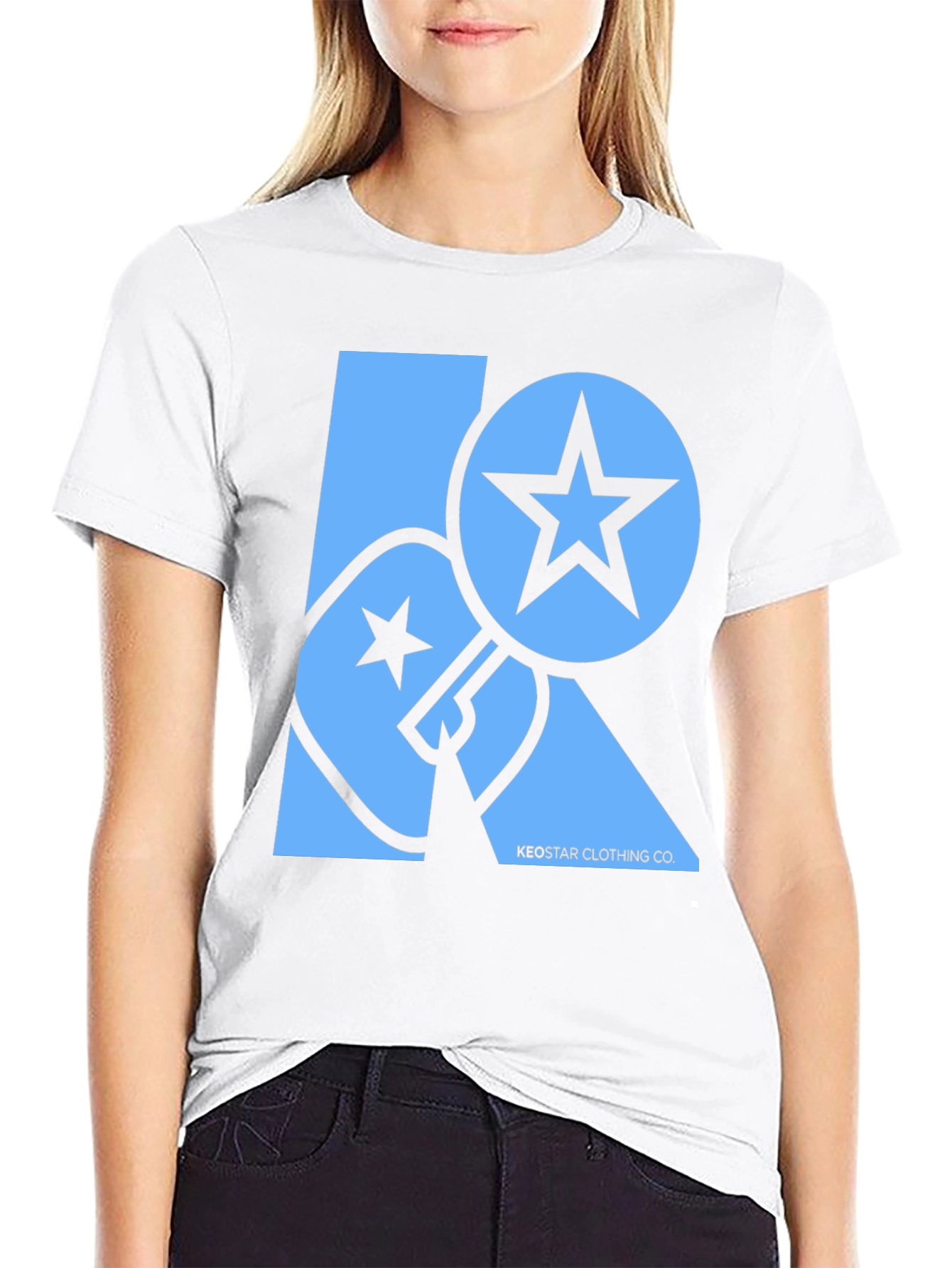 Camiseta Negra con Diseño Gráfico Keostar