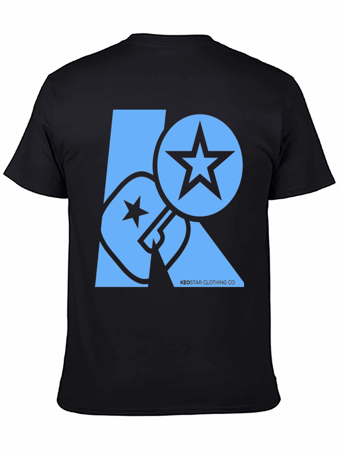 Camiseta Negra con Diseño Gráfico Keostar