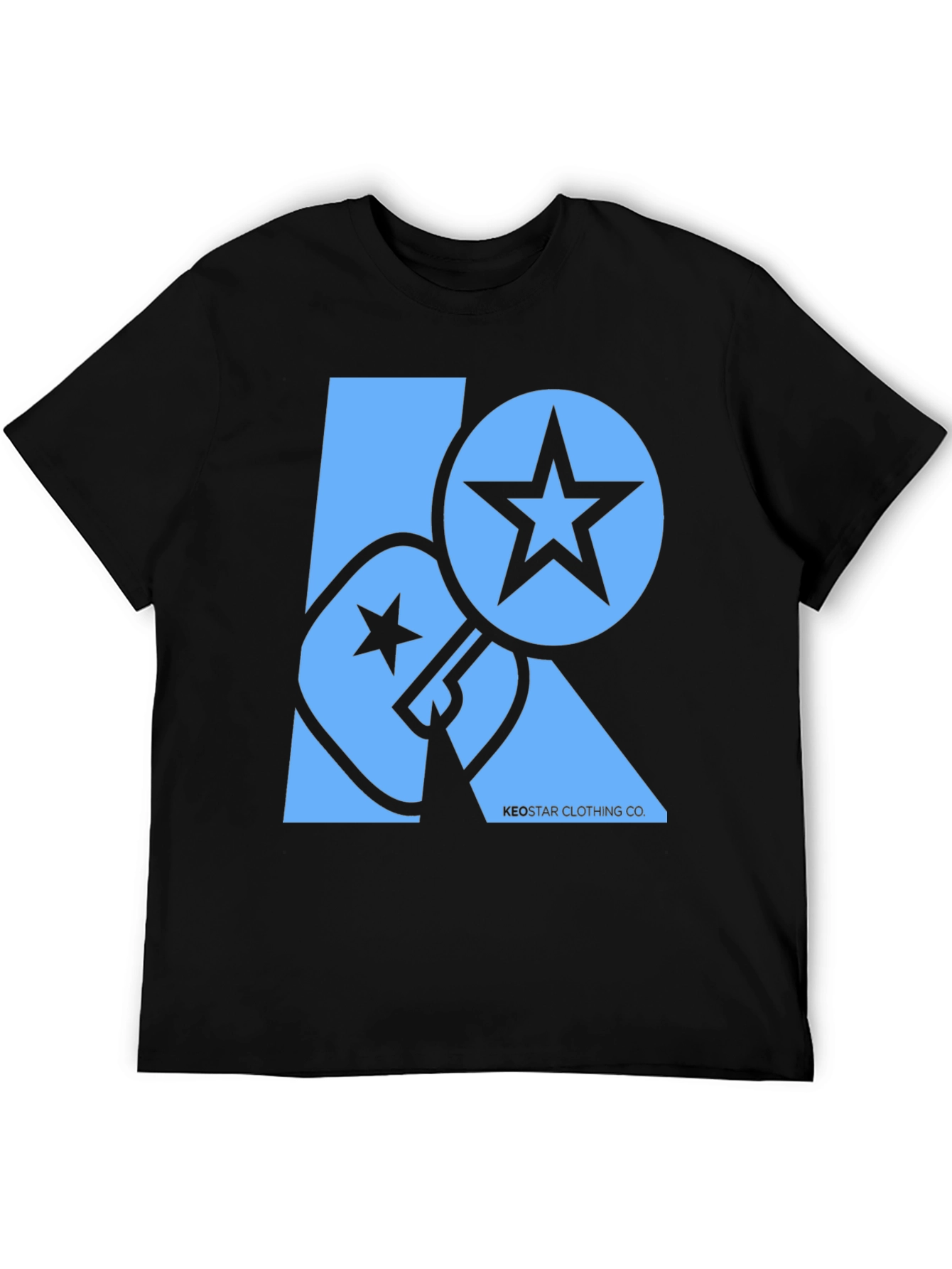 Camiseta Negra con Diseño Gráfico Keostar