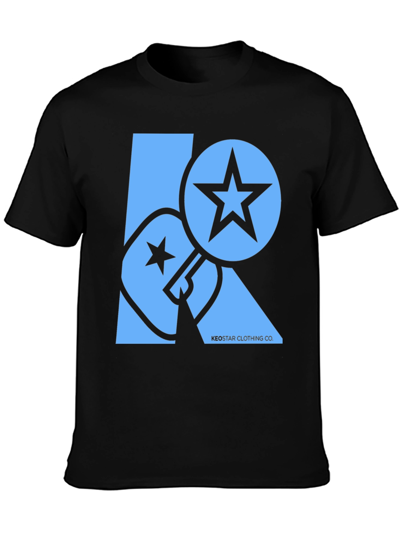 Camiseta Negra con Diseño Gráfico Keostar