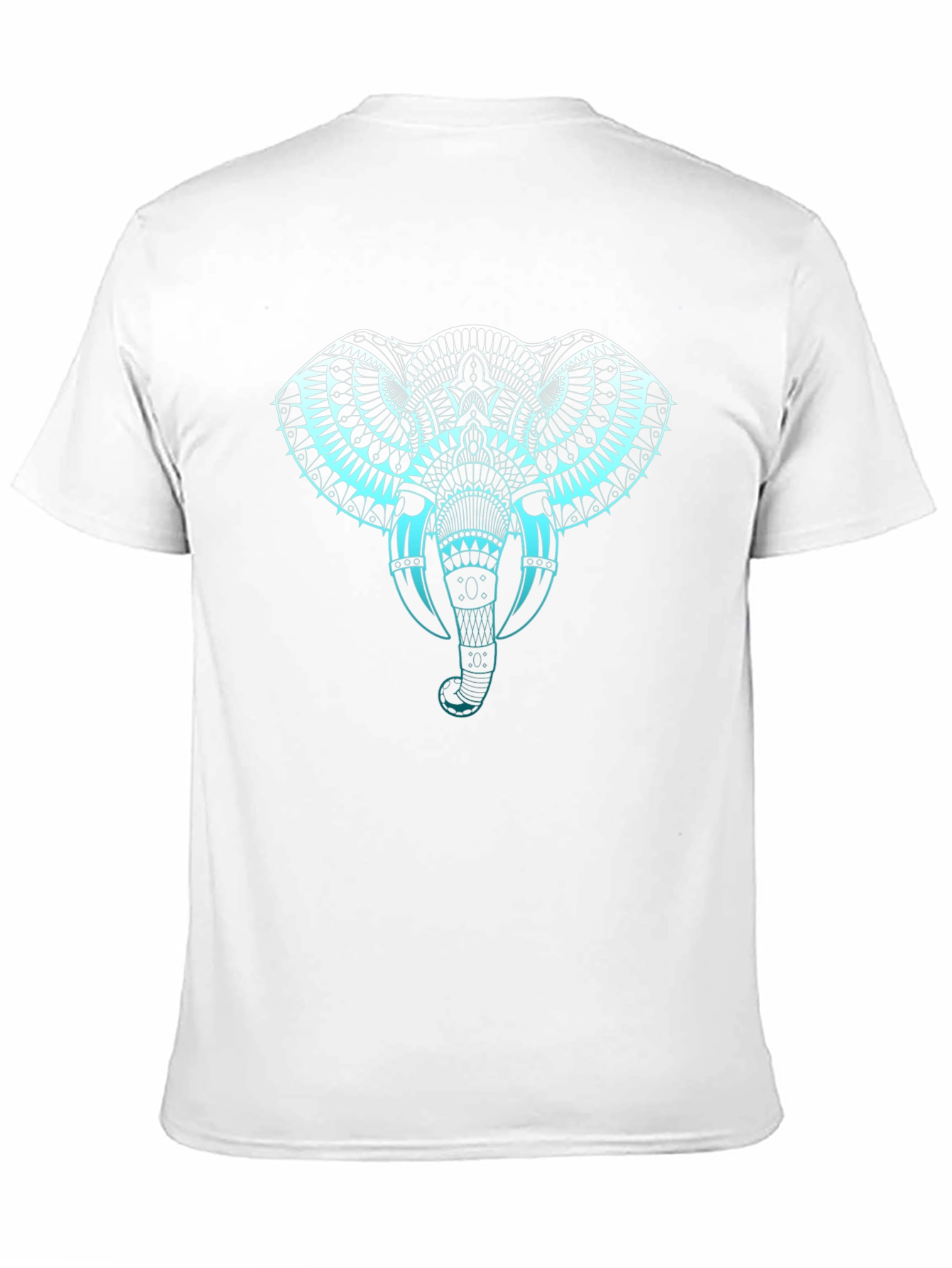 Camiseta Negra con Diseño de Elefante Mandala Azul