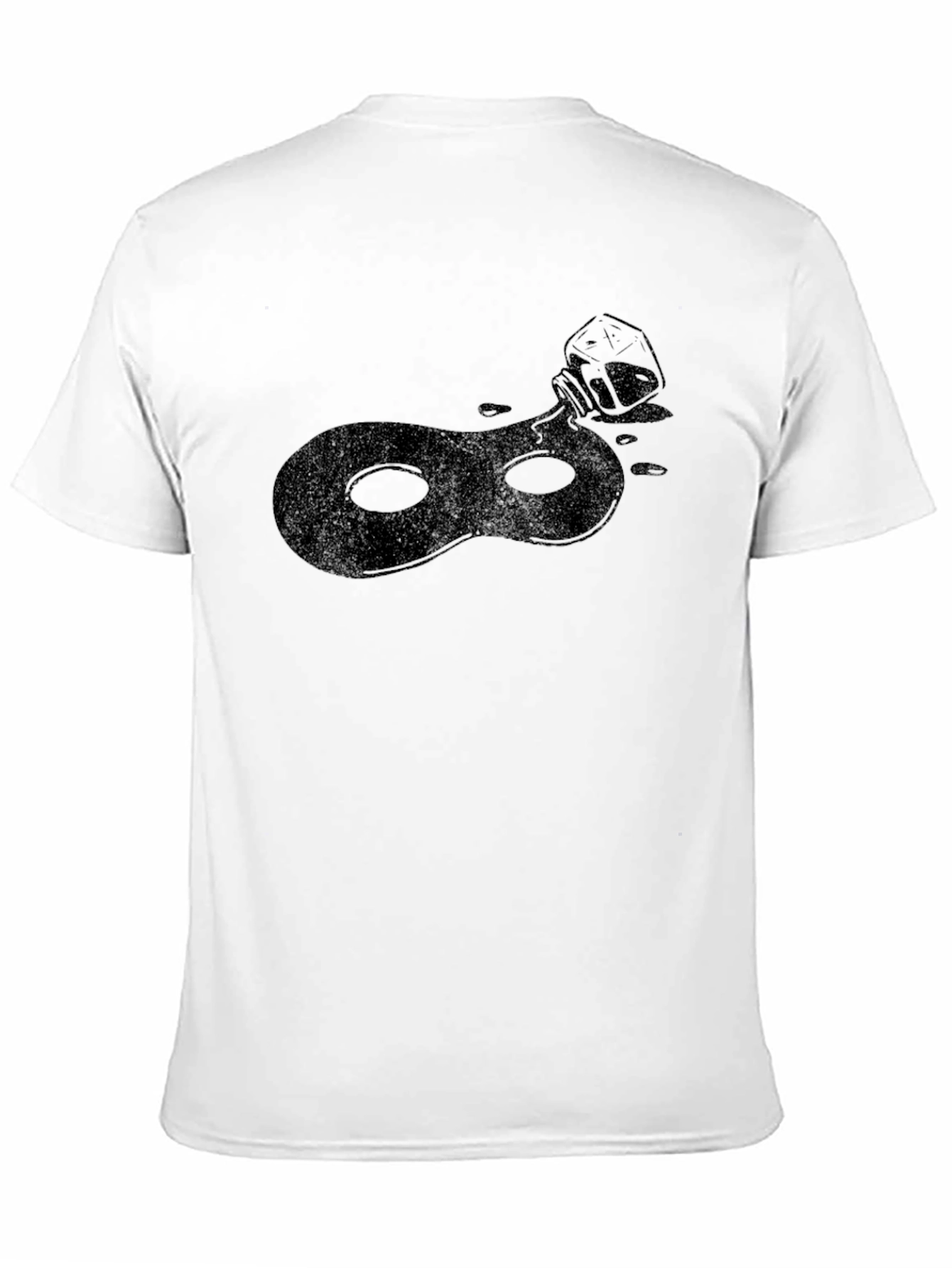 Camiseta Negra con Diseño de Máscara Abstracta