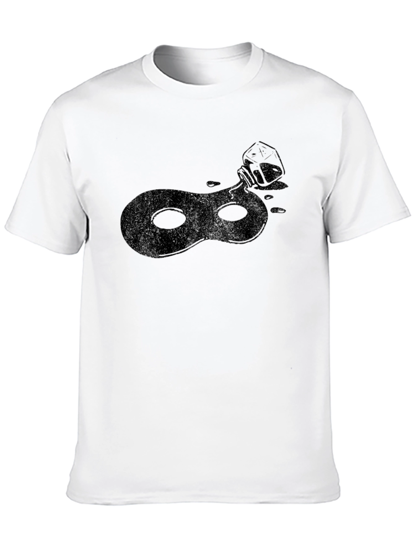 Camiseta Negra con Diseño de Máscara Abstracta