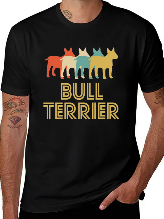 Camiseta Hombre Diseño Retro Bull Terrier
