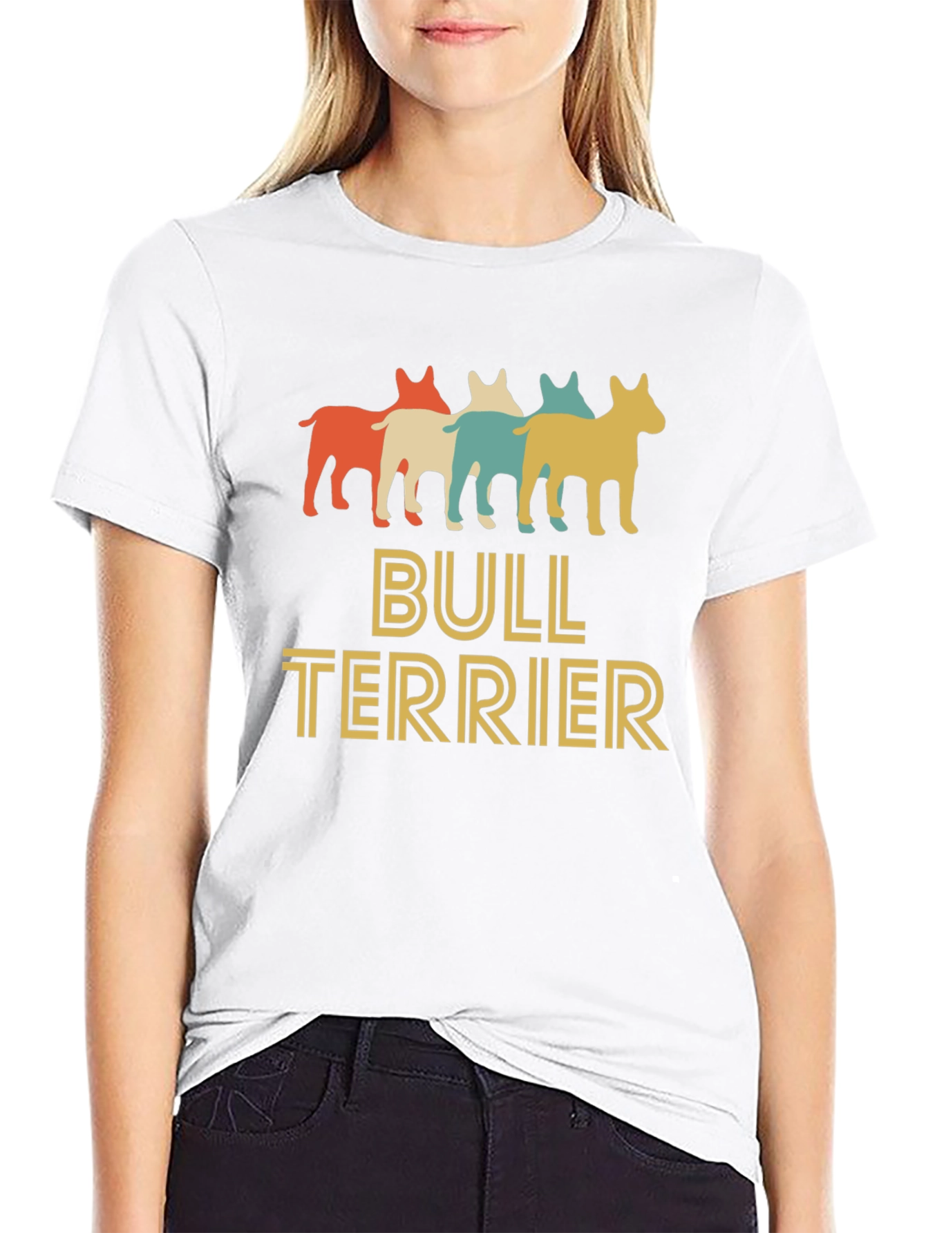 Camiseta Hombre Diseño Retro Bull Terrier