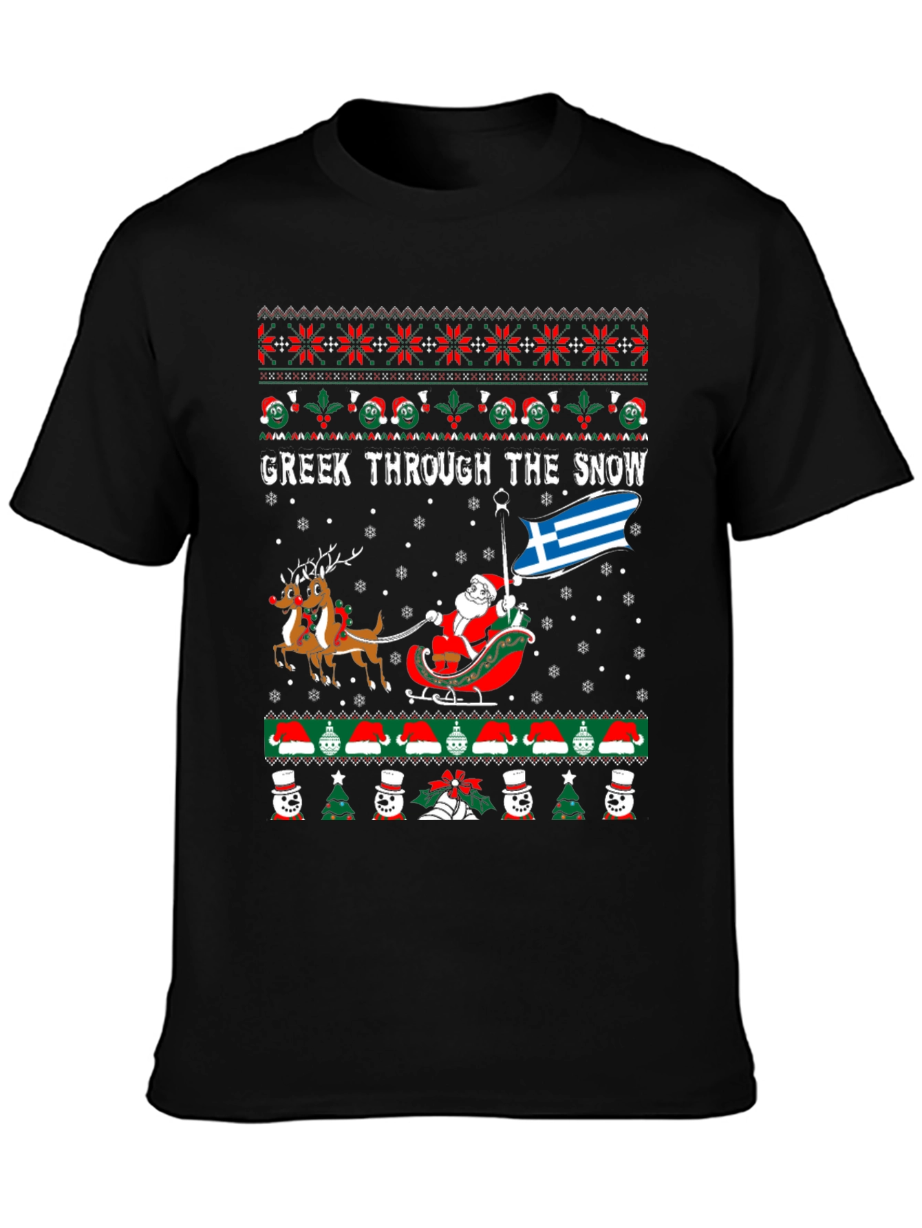 Camiseta Navideña Griega Greek Through The Snow