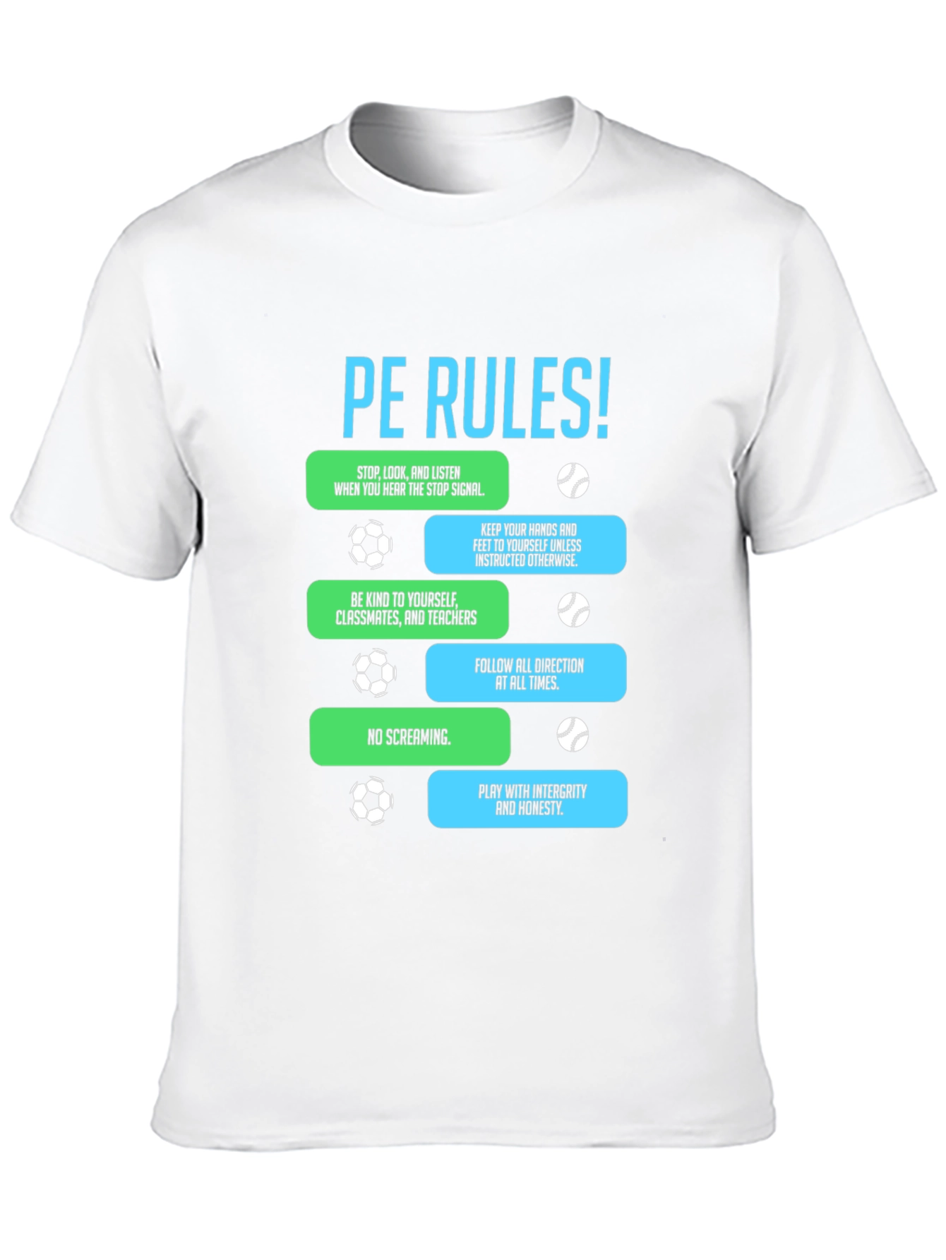 Camiseta Negra con Reglas de Educación Física