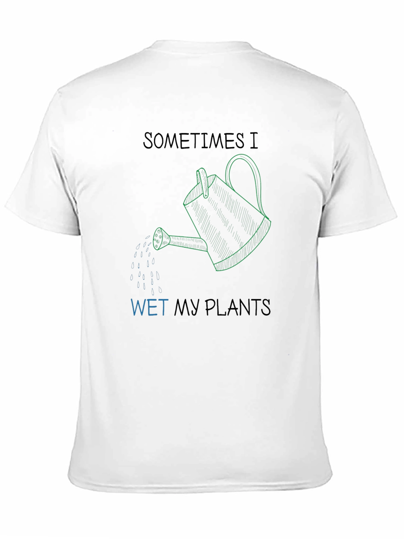 Camiseta Negra Humorístico Riego Mis Plantas