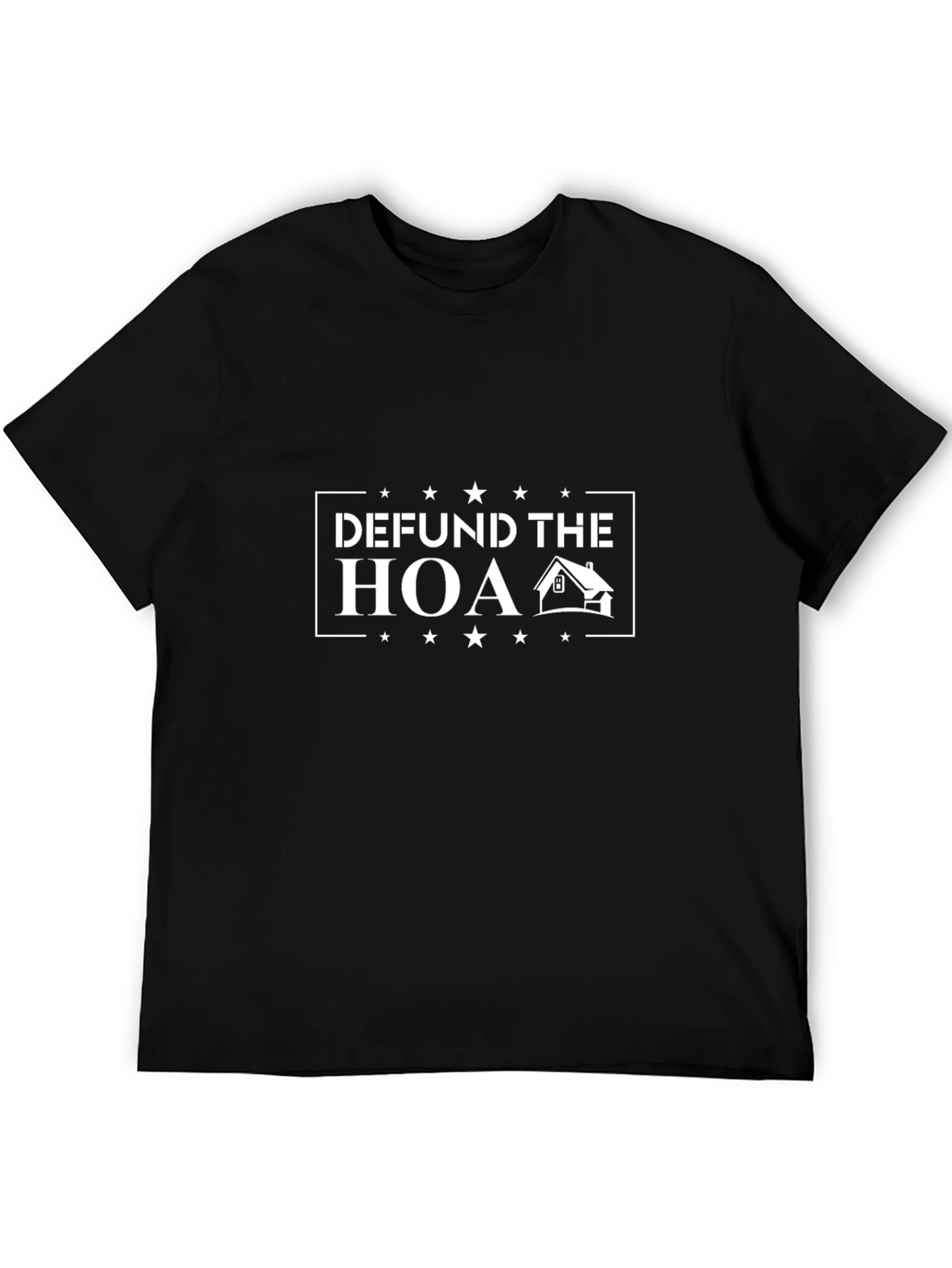 Camiseta Negra Defund The HOA para Hogar