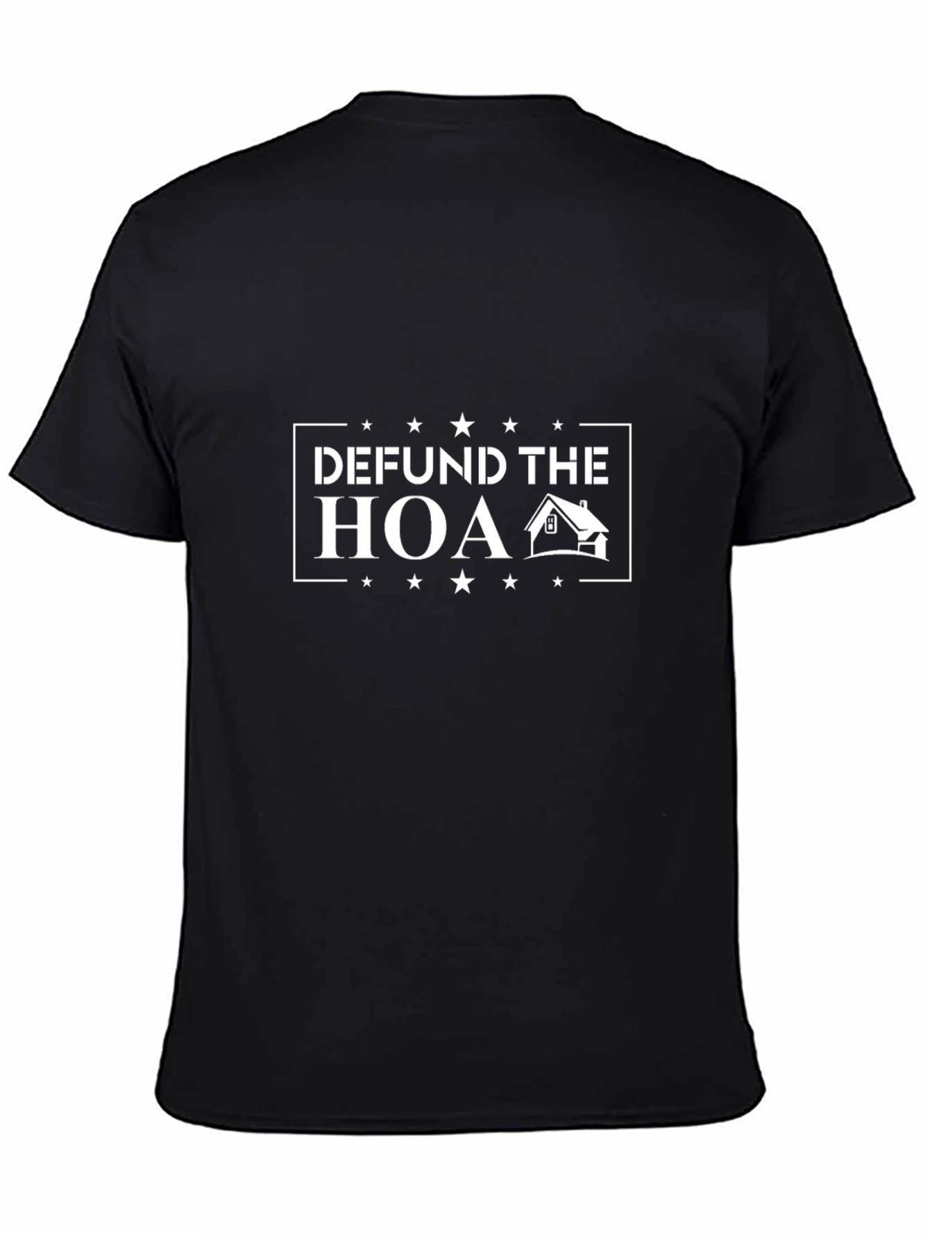 Camiseta Negra Defund The HOA para Hogar
