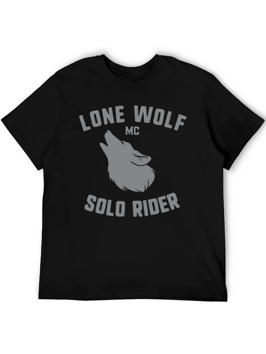 Camiseta Hombre Lobo Solitario MC - Estilo Motero