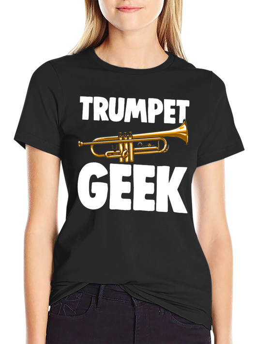 Camiseta Negra Trumpet Geek para Amantes de la Música